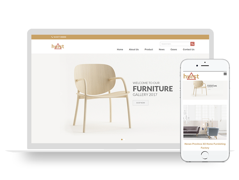 响应式家具家居用品外贸单英文Xunruicms网站模板源码